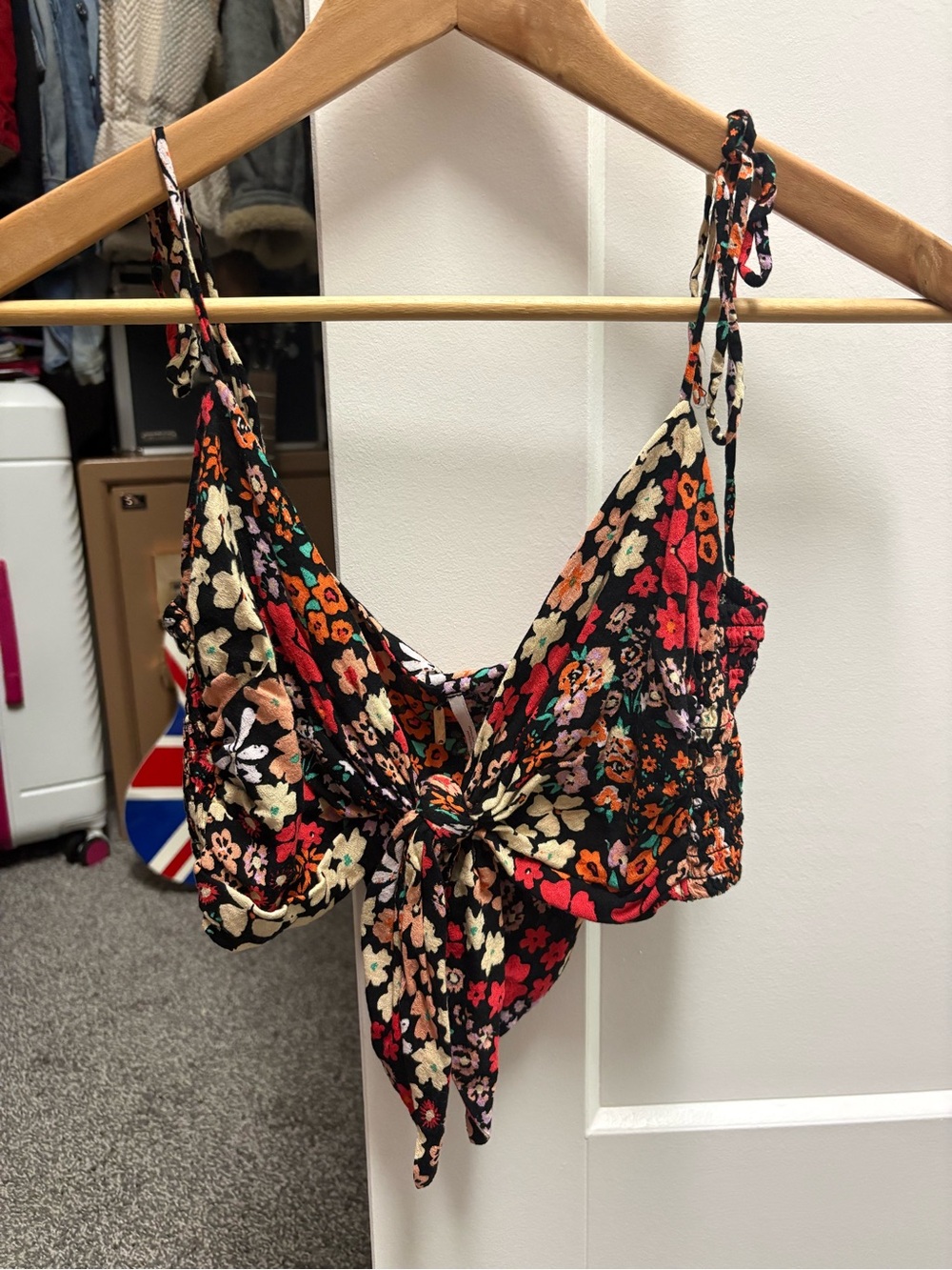 Free people Ava reversible tie front crop top
